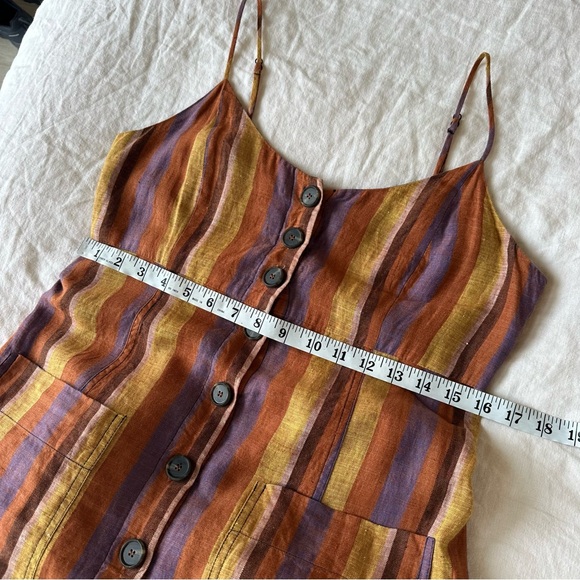 SEA New York 100% Linen Striped Midi Dress Size 4 - Picture 10 of 11